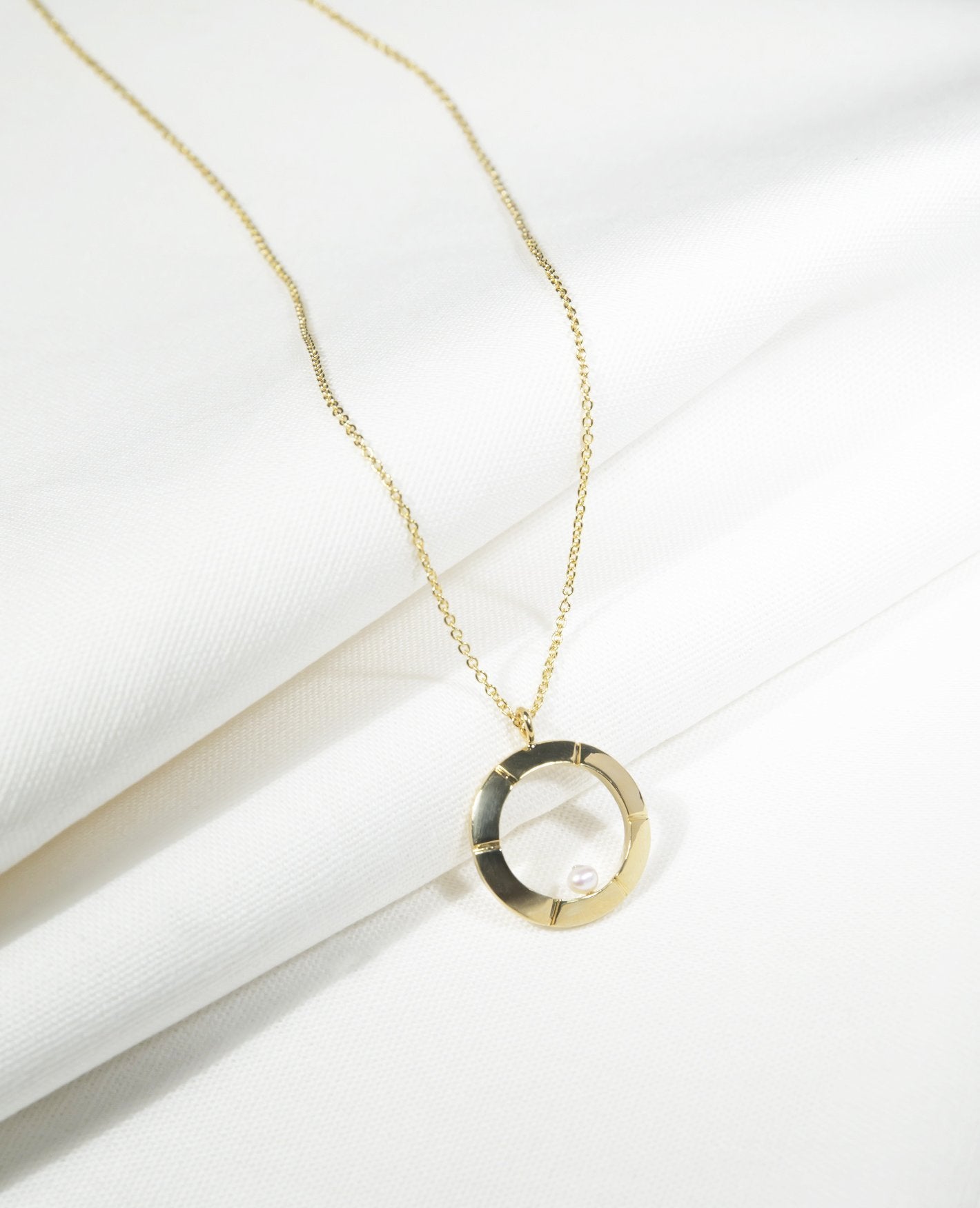 【綻放】18吋小圓畫框項鍊/ 925純銀/黃銅鍍20K金  Petite Aureole Frame Necklace