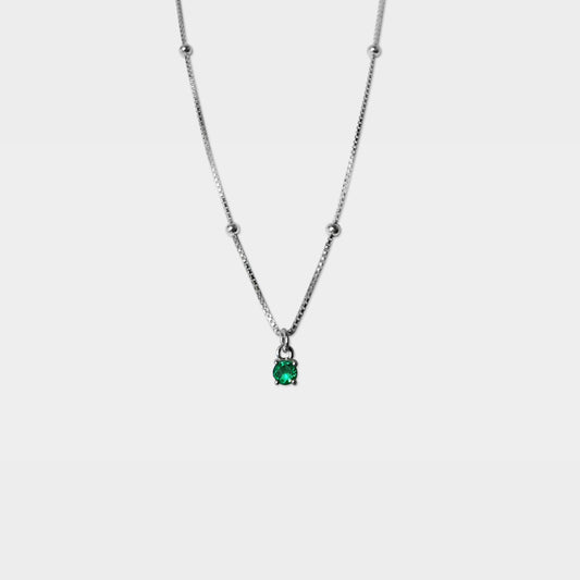【粉彩】儀式感/ 16吋 3mm圓形鋯石項鍊/ 四色/ 純銀不含鎳 Sense of Ritual Necklace