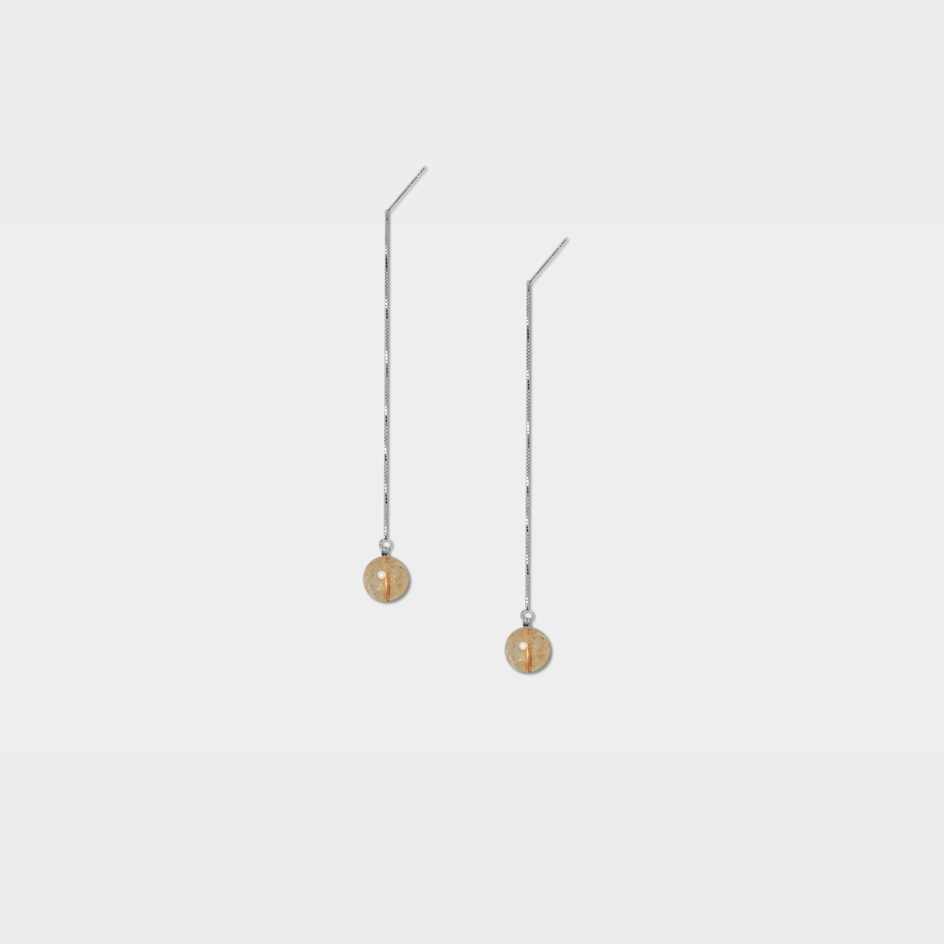 【粉彩】記憶水晶球(長款)/四色/ 耳鍊款/可改夾 Memory Crystal Ball Earrings (L)