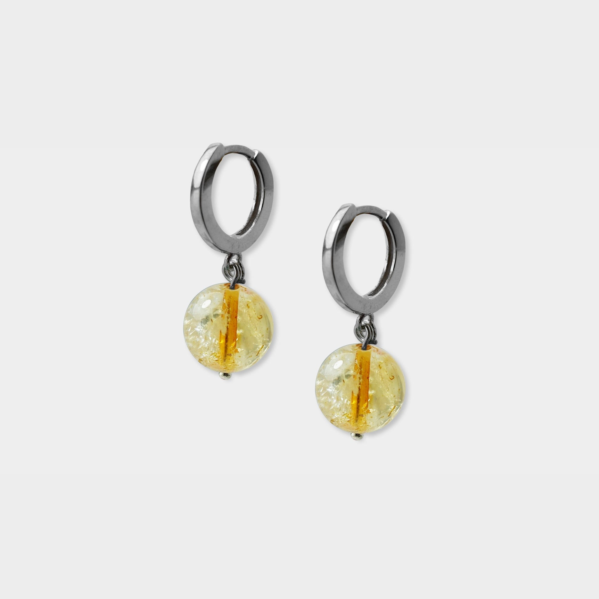 【粉彩】記憶水晶球(短款)/四色/ 可選耳扣圈. 耳夾圈 Memory Crystal Ball Earrings (S)