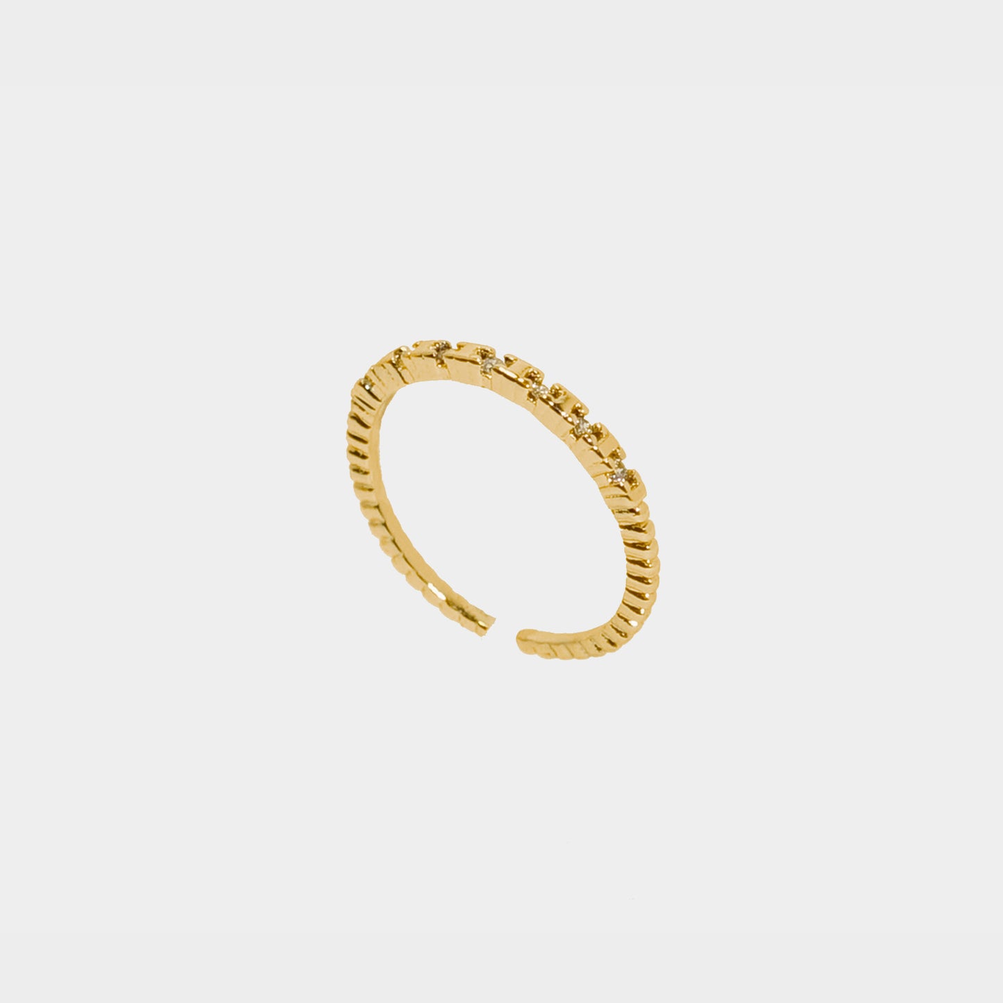 【日常生活】1分鋯石H字母造型線戒/ 私訊客製指圍 Shimmering H Ring