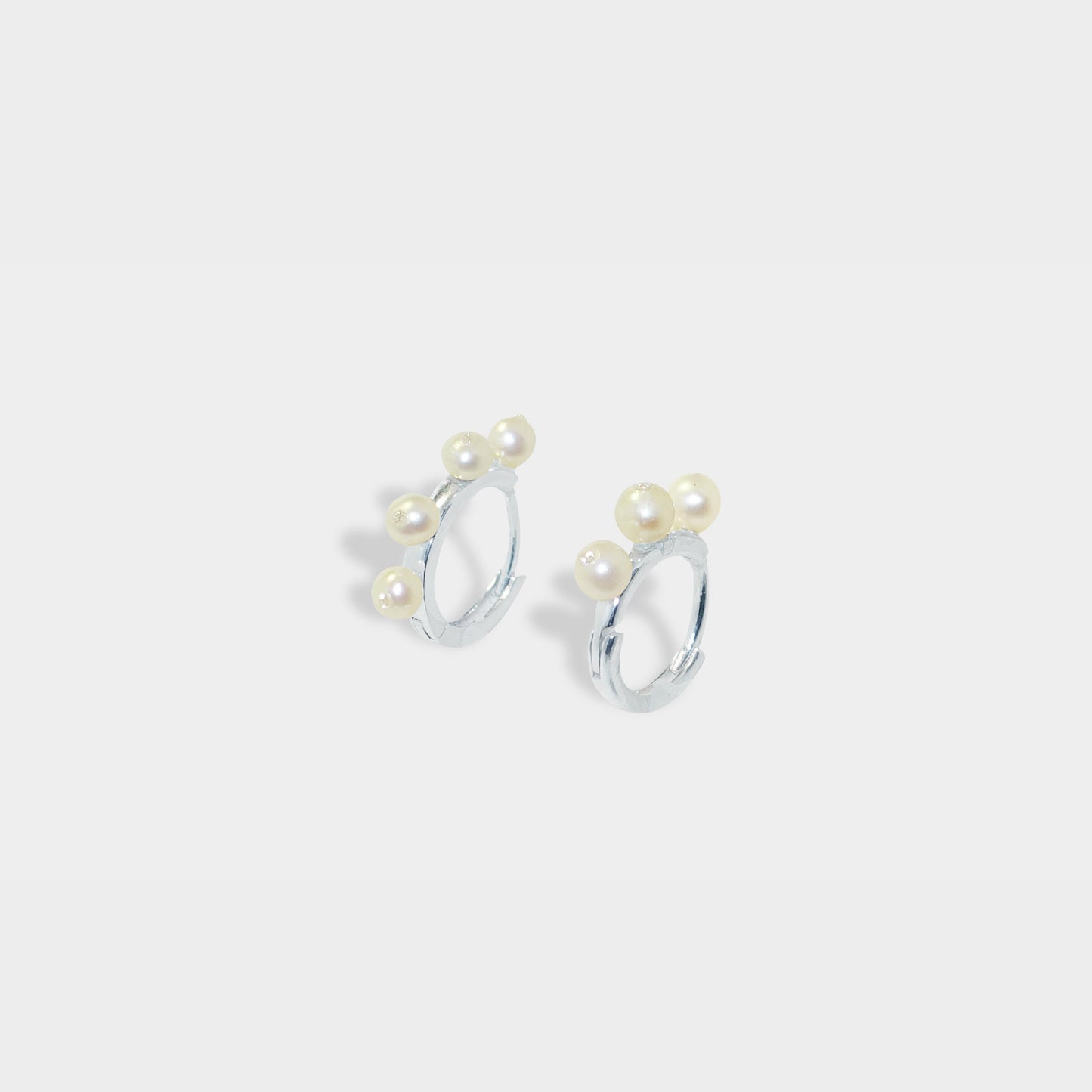 【人魚眼淚】希望的漣漪耳環 /925純銀/3mm珍珠 Rippling Hope Hoops