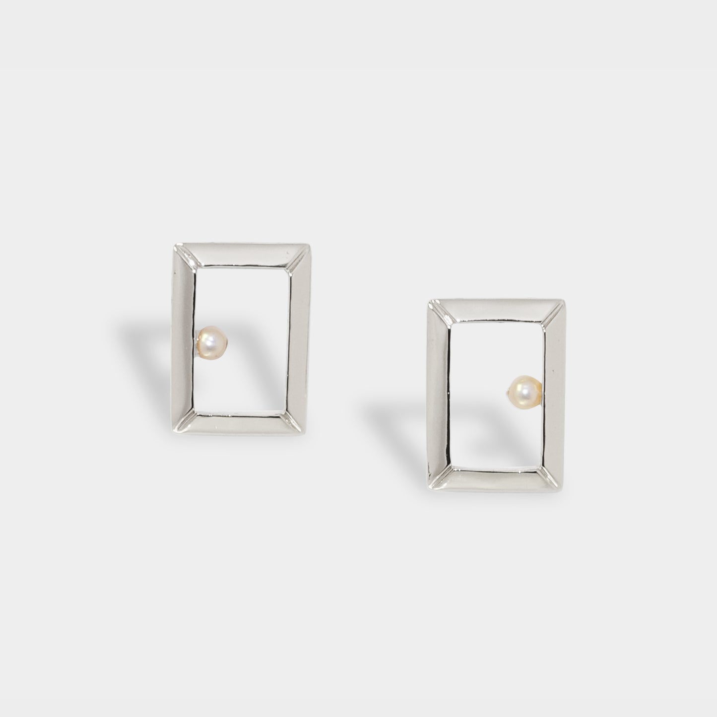 【綻放】長方形畫框耳環/925純銀/黃銅鍍20K金  Classic Oblong Frame Earrings