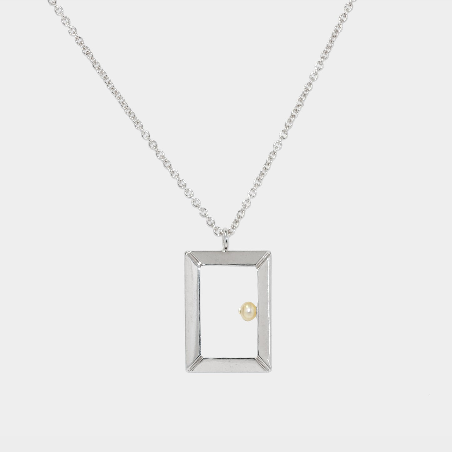 【綻放】『現貨售空，可預購，需等7-14天』18吋小長方畫框項鍊/925純銀/黃銅鍍20K金 Petite Oblong Frame Necklace