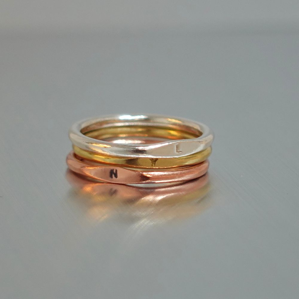 [Metalworking Experience] Beginner | Engravable - Multi-colored Thread Ring - Choose from Sterling Silver, Brass, or Copper