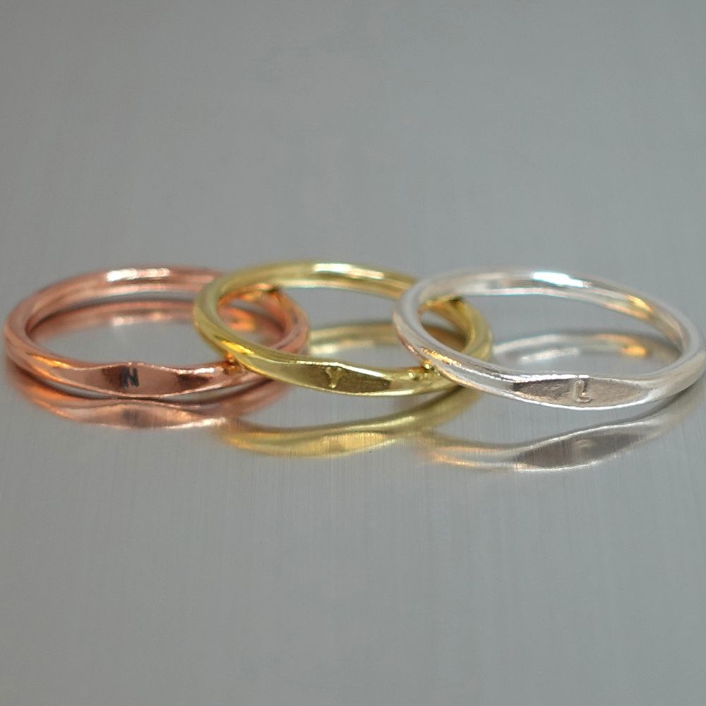 [Metalworking Experience] Beginner | Engravable - Multi-colored Thread Ring - Choose from Sterling Silver, Brass, or Copper
