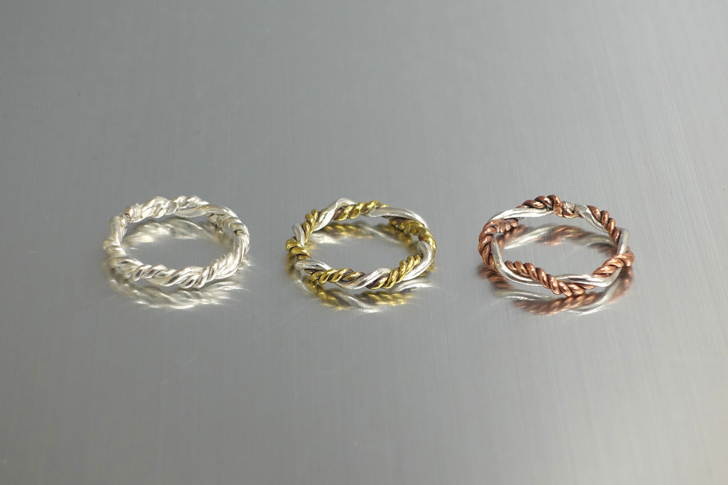 【金工體驗】粗麻花戒指｜可選黃銅/純銀/ 紅銅