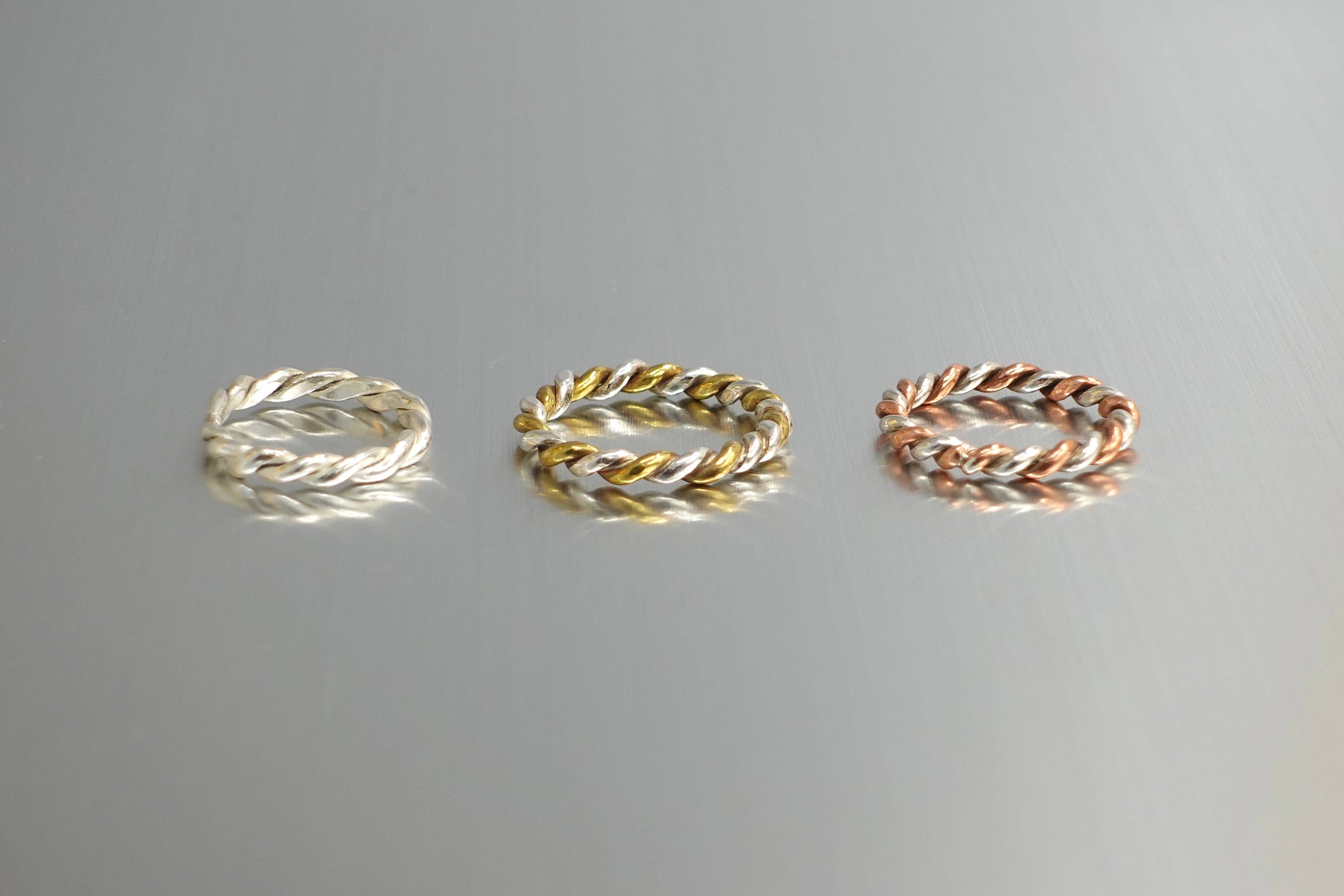 【金工體驗】粗麻花戒指｜可選黃銅/純銀/ 紅銅