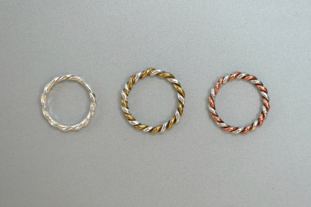 【金工體驗】粗麻花戒指｜可選黃銅/純銀/ 紅銅