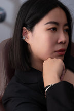 【SCART】Bone Ear Clip - Opal Sterling Silver Ear Clip