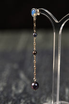 【SCART】Balance Earrings - Black Pearl Sterling Silver Long Earrings