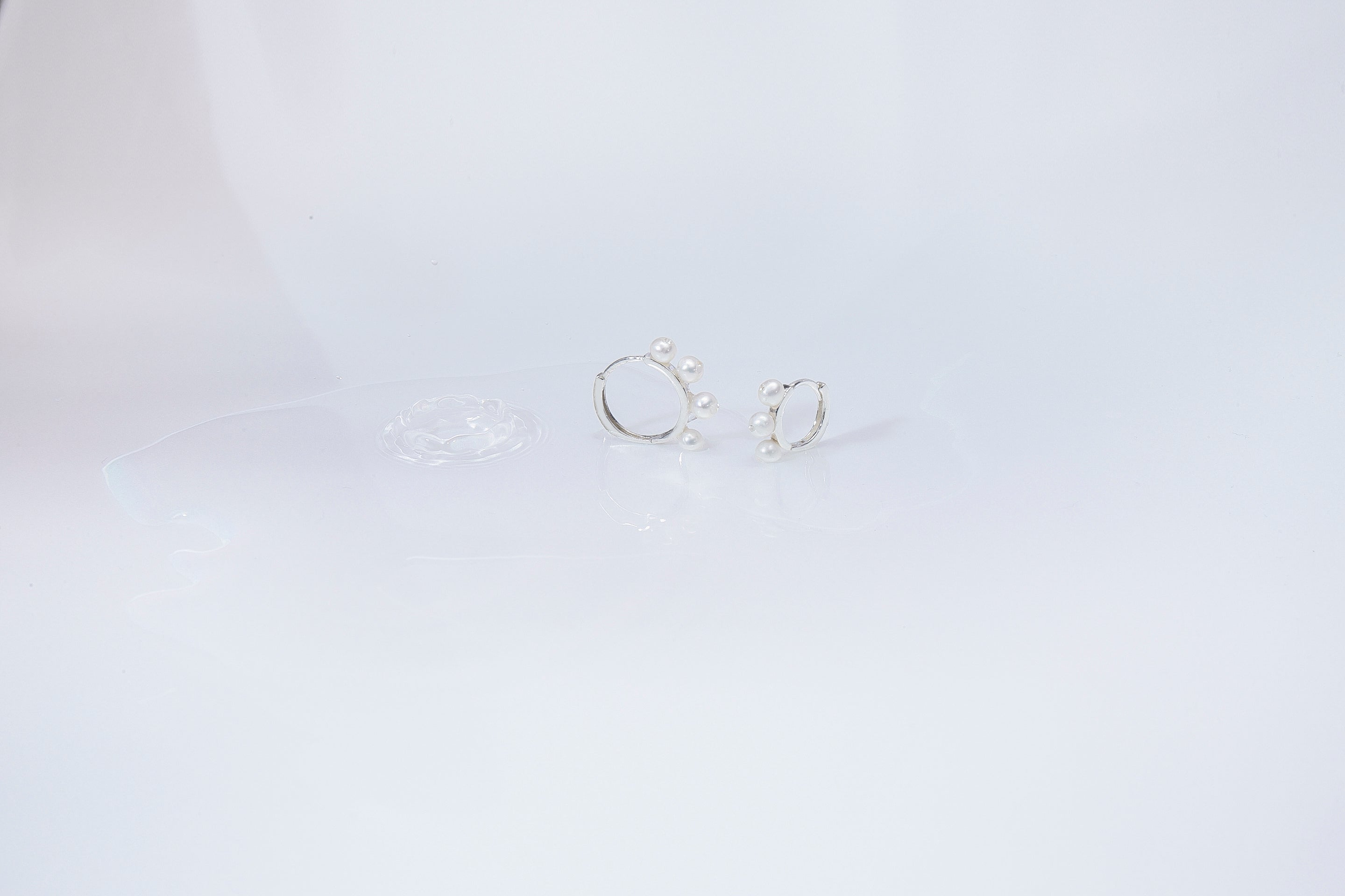 【人魚眼淚】希望的漣漪耳環 /925純銀/3mm珍珠  Rippling Hope Hoops