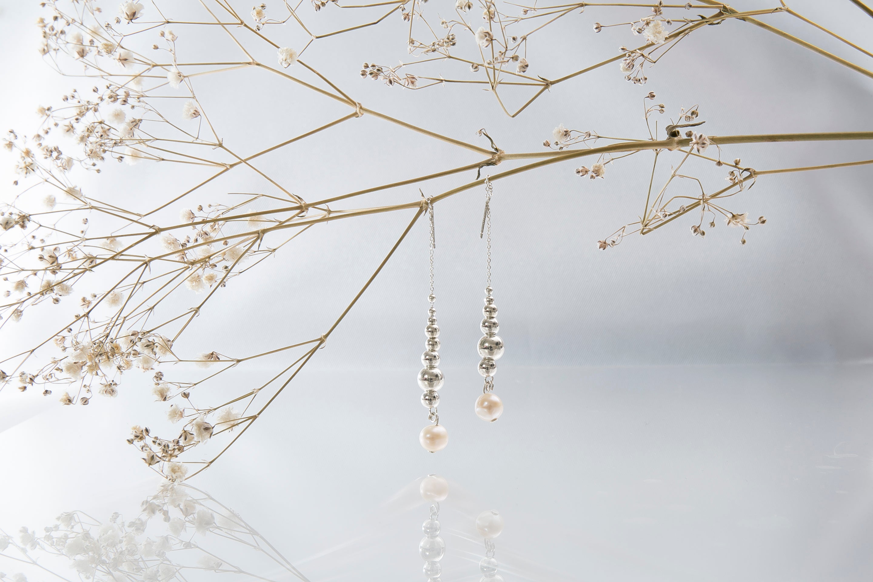 【人魚眼淚】人魚的眼淚珍珠長耳環/925純銀/-Mermaid Tears Earrings