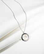 【Blooming】18-inch Petite Aureole Frame Necklace / 925 Sterling Silver / 20K Gold Plated Brass