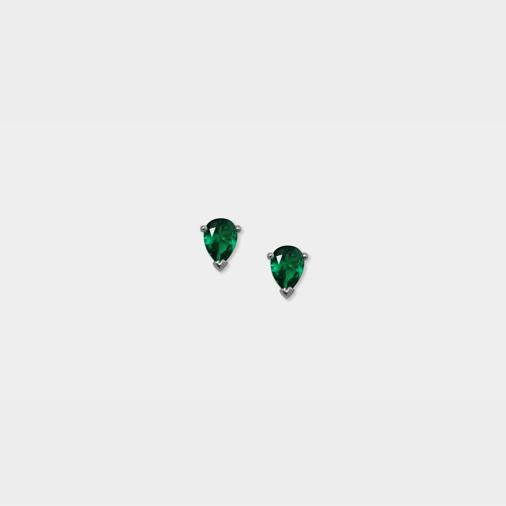 【粉彩】勇氣的眼淚- 水滴鋯石耳針（一對）/四色/Tears of Courage Earrings