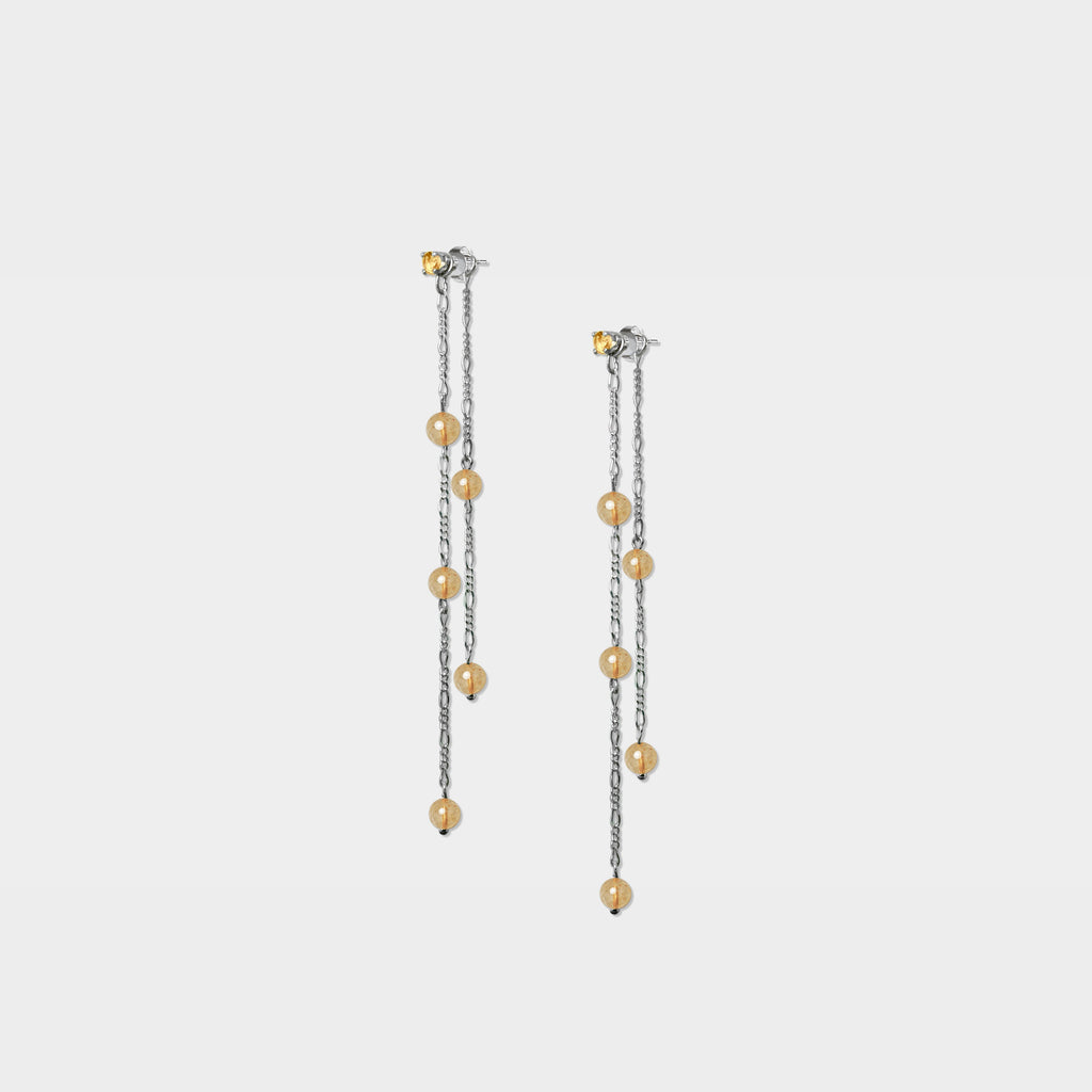 【粉彩】自信洋溢- 不對稱珠珠垂吊耳環（一對）/四色/Be confident Earring