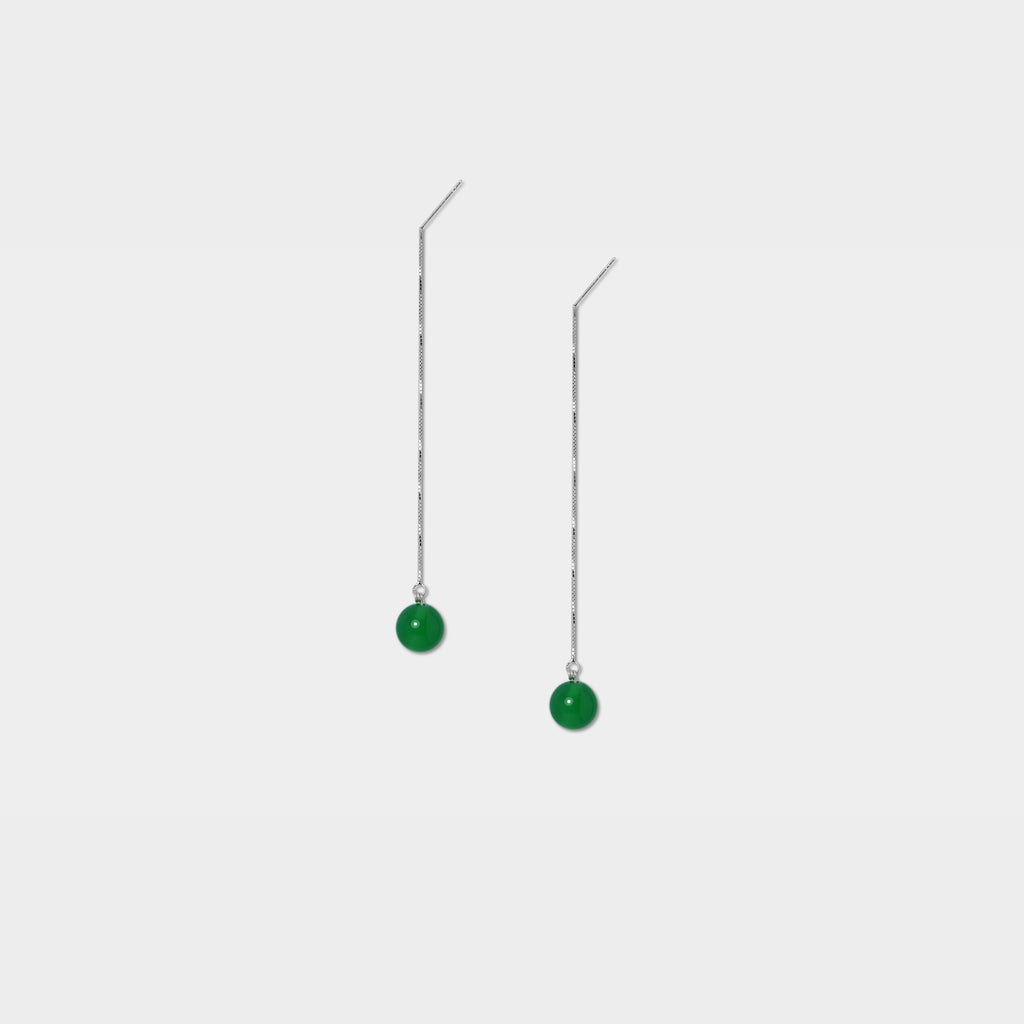 【Pastel】Memory Crystal Ball (Long) / Four Colors / Earring Style / Clip-on Adjustable (L)
