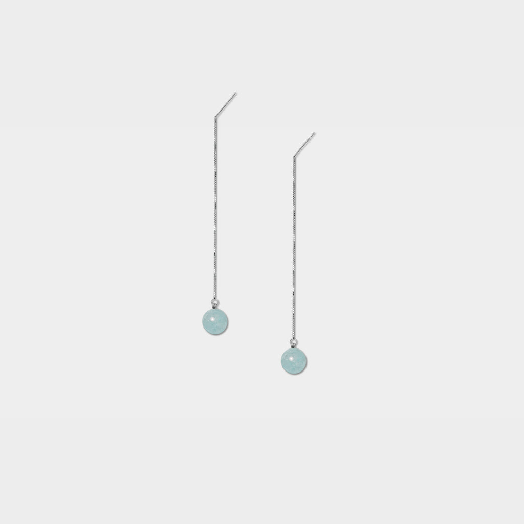 【Pastel】Memory Crystal Ball (Long) / Four Colors / Earring Style / Clip-on Adjustable (L)