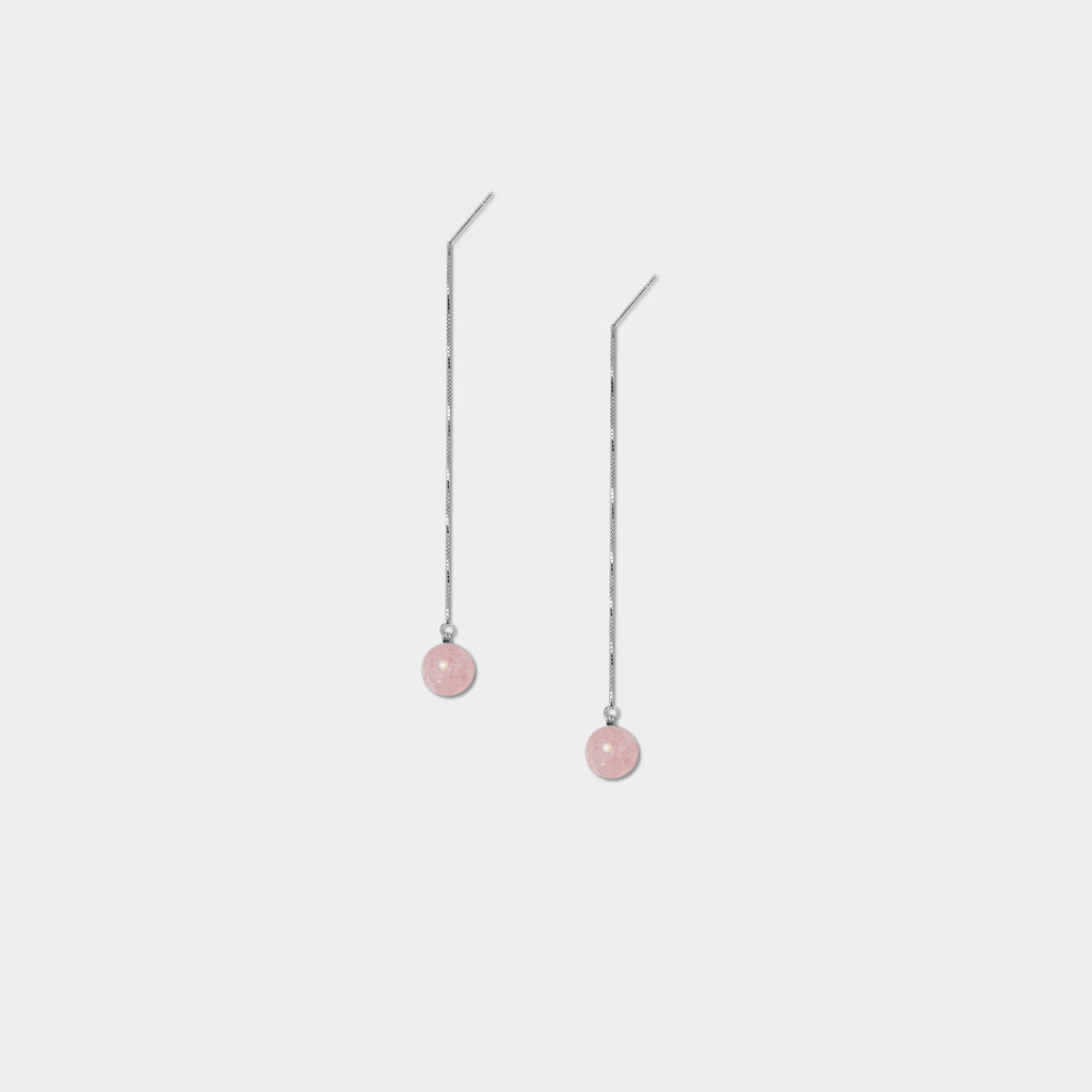 【Pastel】Memory Crystal Ball (Long) / Four Colors / Earring Style / Clip-on Adjustable (L)
