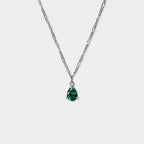 【Pastel】Tears of Courage Necklace / Four Colors / Sterling Silver (Nickel-Free) - 5*7mm Yellow Teardrop-Shaped Zircon 18-inch Necklace