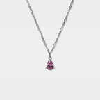 【Pastel】Tears of Courage Necklace / Four Colors / Sterling Silver (Nickel-Free) - 5*7mm Yellow Teardrop-Shaped Zircon 18-inch Necklace