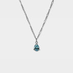 【Pastel】Tears of Courage Necklace / Four Colors / Sterling Silver (Nickel-Free) - 5*7mm Yellow Teardrop-Shaped Zircon 18-inch Necklace