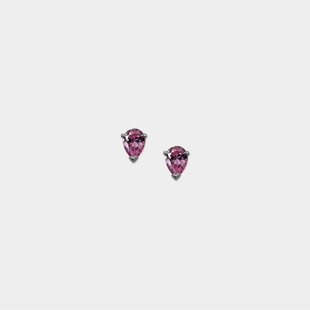 【粉彩】勇氣的眼淚- 水滴鋯石耳針（一對）/四色/Tears of Courage Earrings