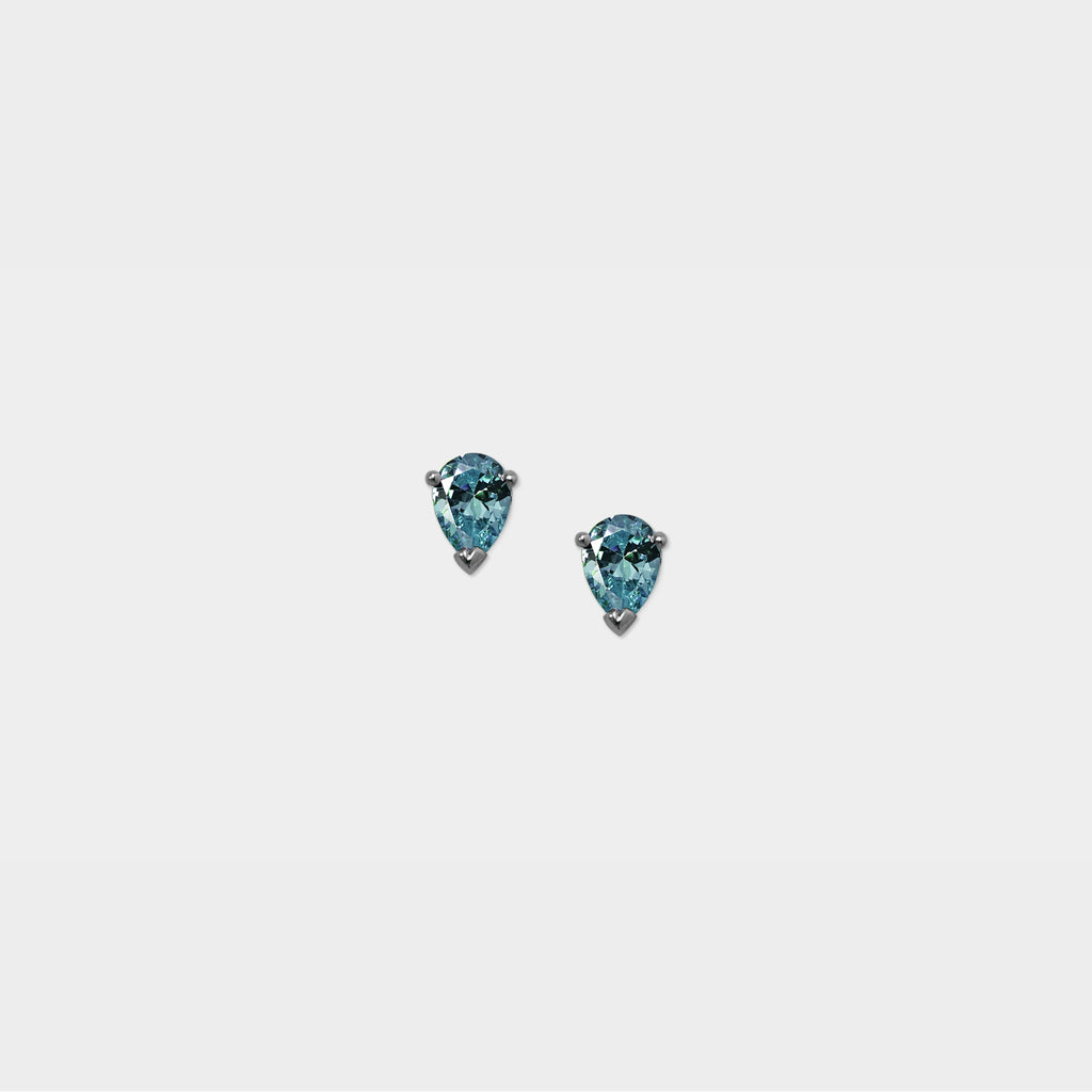 【粉彩】勇氣的眼淚- 水滴鋯石耳針（一對）/四色/Tears of Courage Earrings
