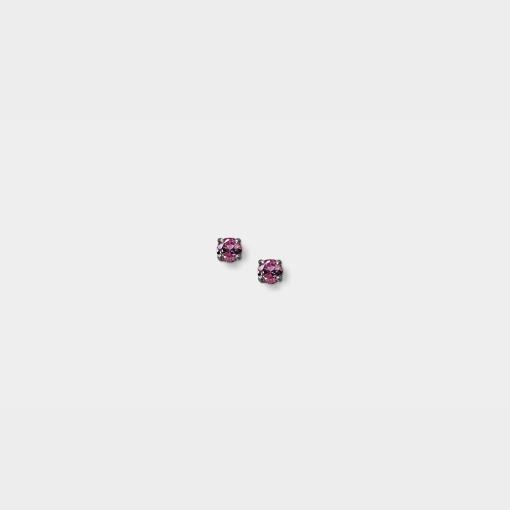 【粉彩】儀式感/ 3mm圓形鋯石耳環/ 四色/ Sense of Ritual Earrings