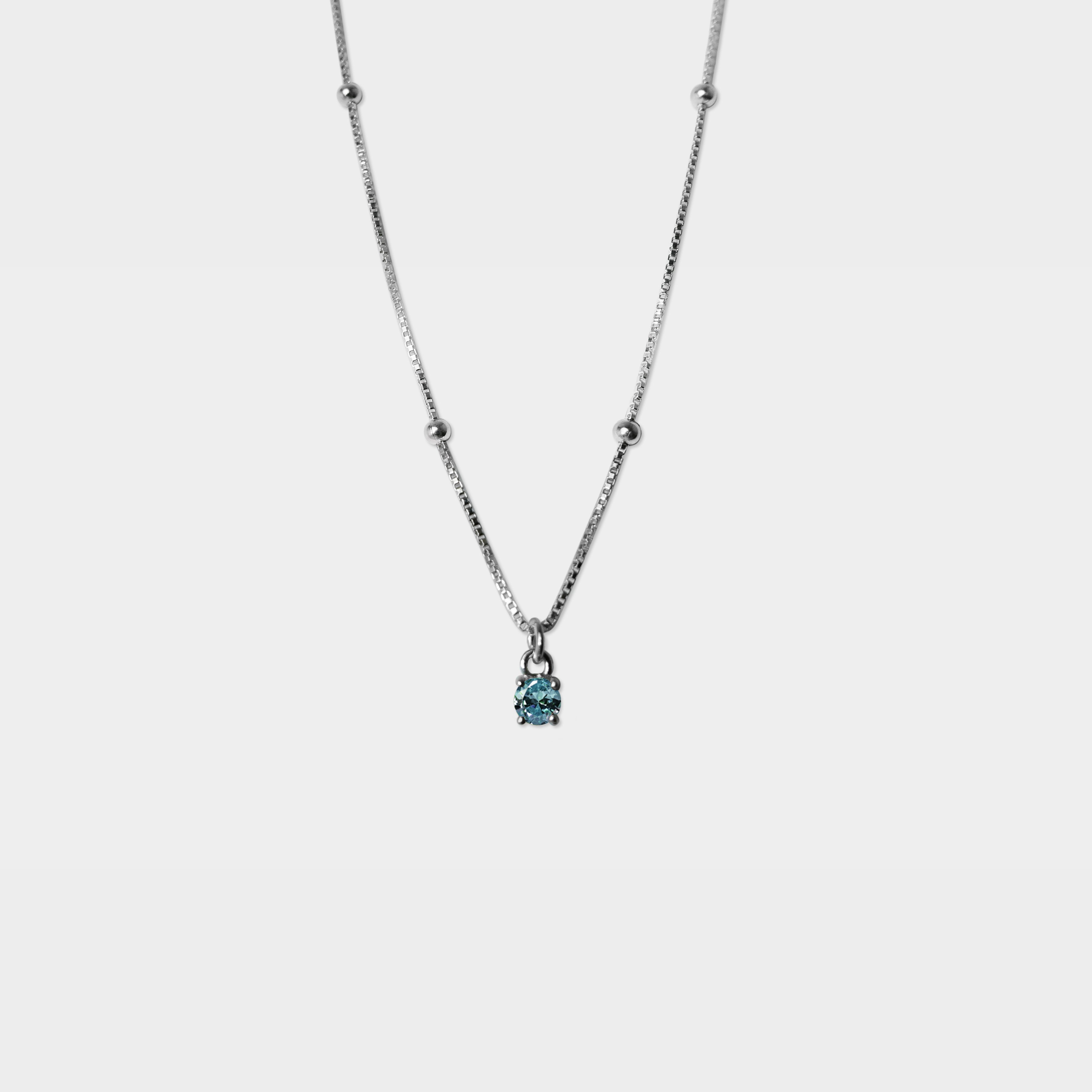 【粉彩】儀式感/ 16吋 3mm圓形鋯石項鍊/ 四色/ 純銀不含鎳 Sense of Ritual Necklace