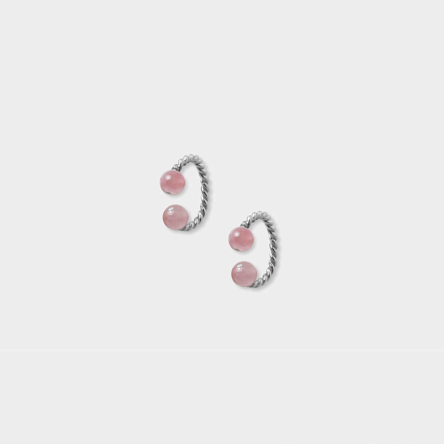【粉彩】1%的堅強- 粉色麻花版小耳扣（單支）1% Strength Twist Ear Clip (S)/ One Piece Unique Earring