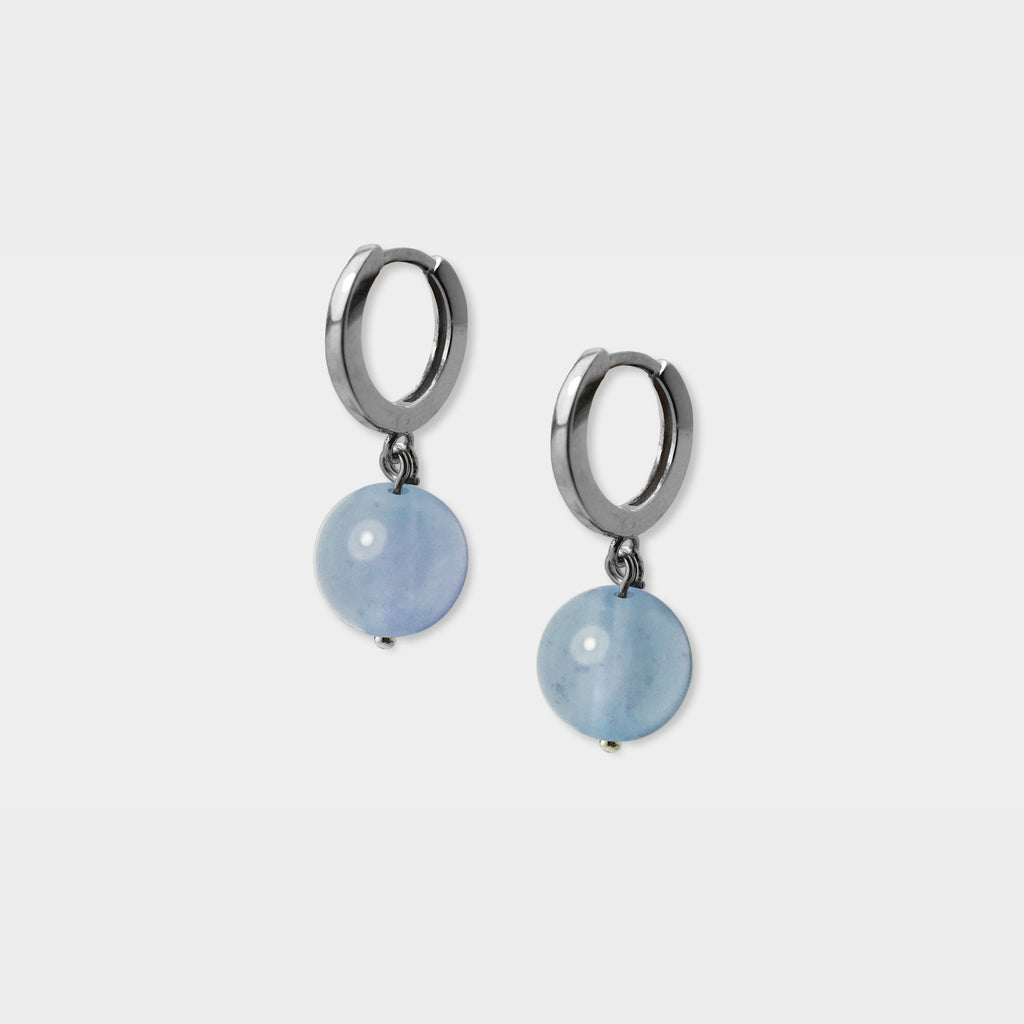 【Pastel】Memory Crystal Ball Earrings (Short) / Four Colors / Optional Clip-on Earrings.