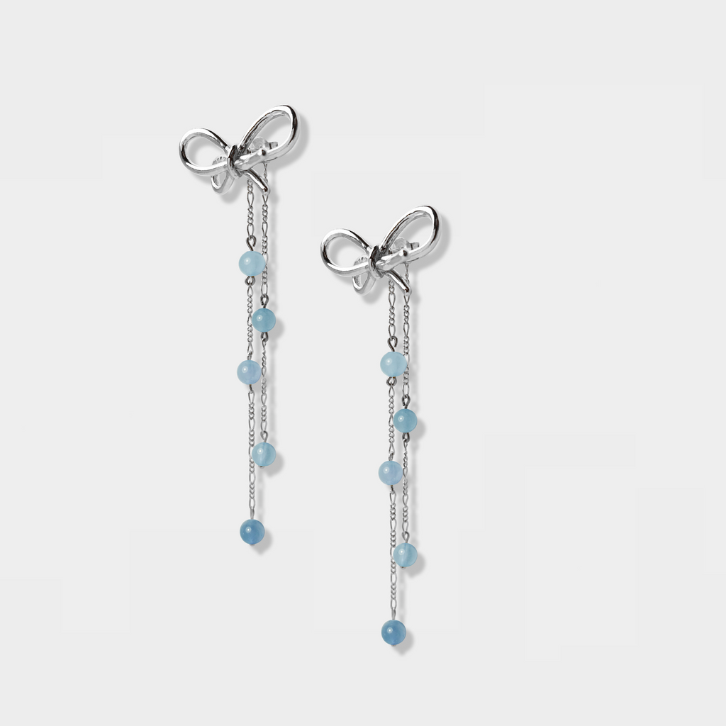 【Pastel】The Only Protagonist Earrings - Sterling Silver Dangling Chain Multi-Layer Earrings / Four Colors