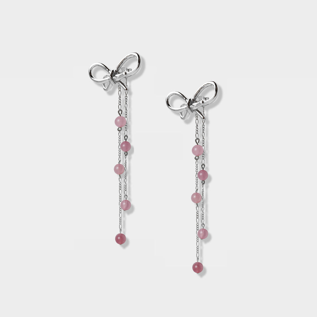 【Pastel】The Only Protagonist Earrings - Sterling Silver Dangling Chain Multi-Layer Earrings / Four Colors