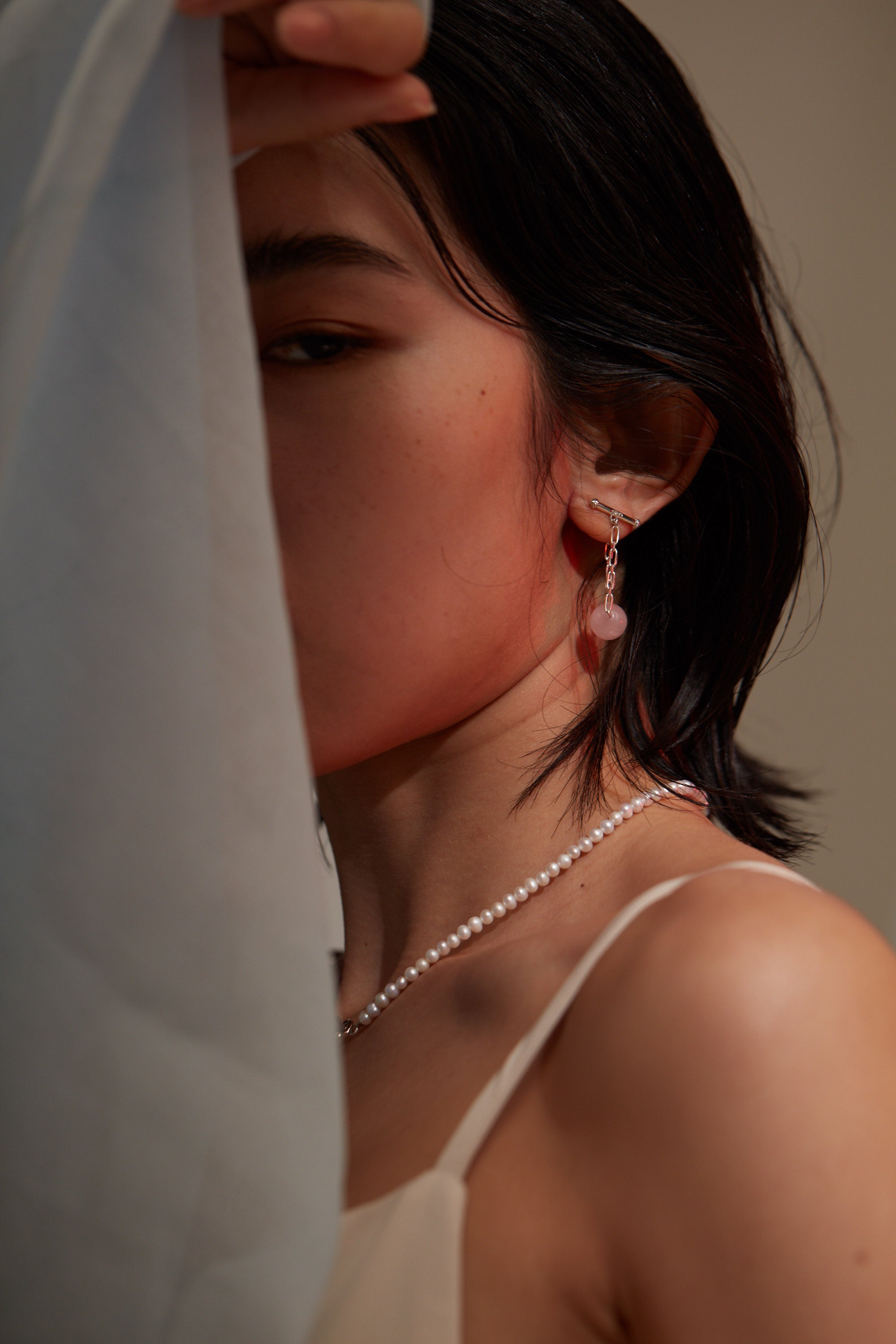 【Heart Station】Mileage 925 Silver Earrings - OT Buckle Gemstone Pearl Asymmetrical Sterling Silver Earrings