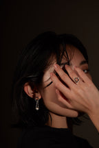 【Heart Station】Mileage 925 Silver Earrings - OT Buckle Gemstone Pearl Asymmetrical Sterling Silver Earrings