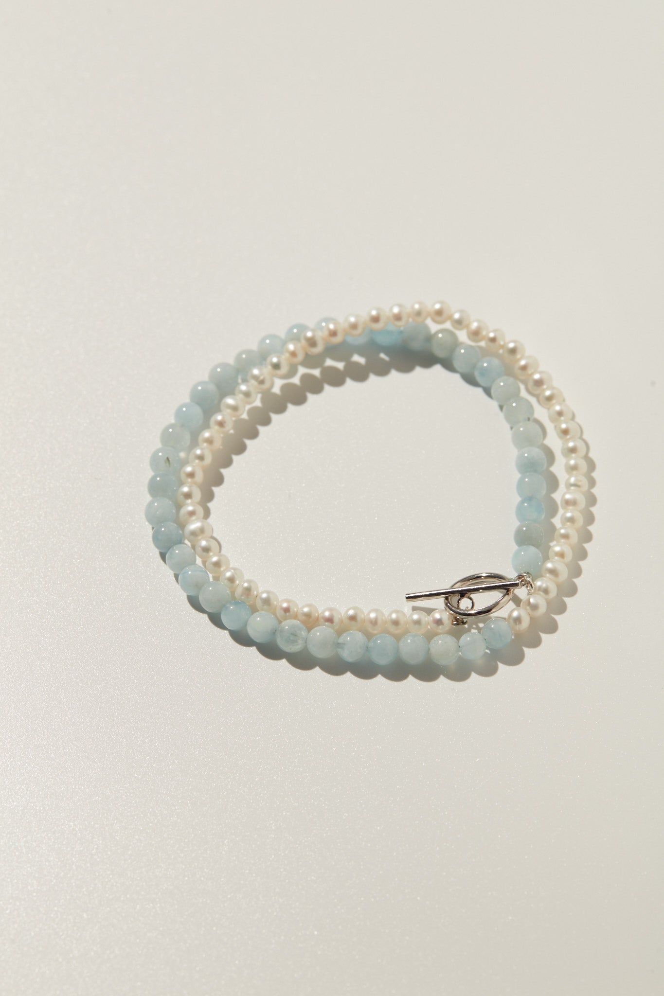 【心驛】海潮＿珍珠寶石鏈/24吋純銀長項鍊/手鍊兩用 _ Pearl Bracelet/Necklace