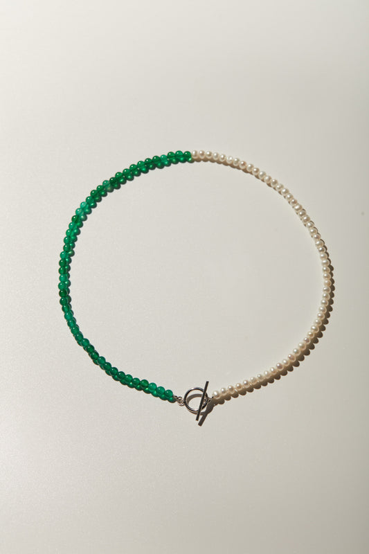 【心驛】海潮＿珍珠寶石鏈/24吋純銀長項鍊/手鍊兩用 _ Pearl Bracelet/Necklace