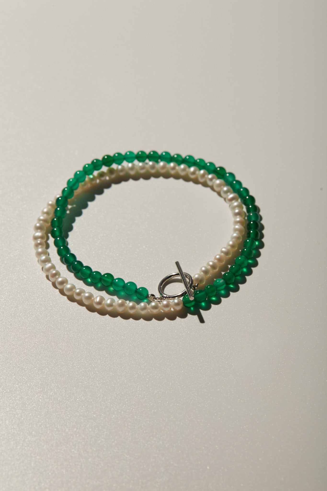 【心驛】海潮＿珍珠寶石鏈/24吋純銀長項鍊/手鍊兩用 _ Pearl Bracelet/Necklace