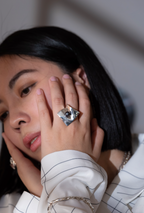 【SCART】Cope with life Ring Sterling Silver Square Rotating Ring