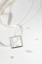 【綻放】24吋大正方形畫框項鍊/純銀.黃銅鍍20K金Classic Square Frame Necklace