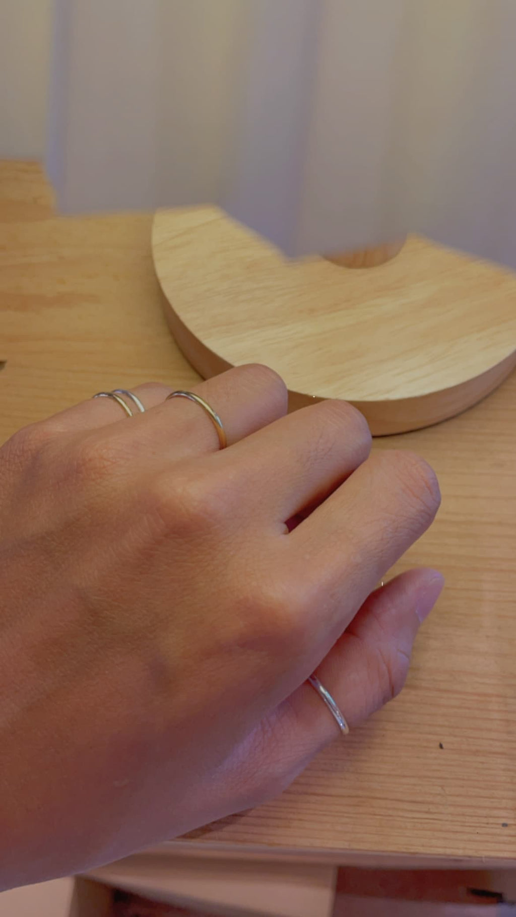 【經典日常】簡約一線戒/ 925純銀/925純銀鍍20K金  Silver Band Ring