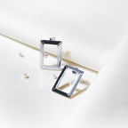 【Blooming】Classic Oblong Frame Earrings / 925 Sterling Silver / 20K Gold Plated Brass 