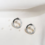 【Blooming】Round Picture Frame Earrings / 925 Sterling Silver / Brass Plated with 20K Gold Classic Aureole Frame Earrings