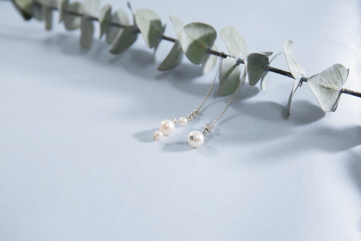 【人魚眼淚】人魚的眼淚耳環/ 3-4mm珍珠/ 可改夾/ 925純銀親膚  Teardrop Threader Earrings