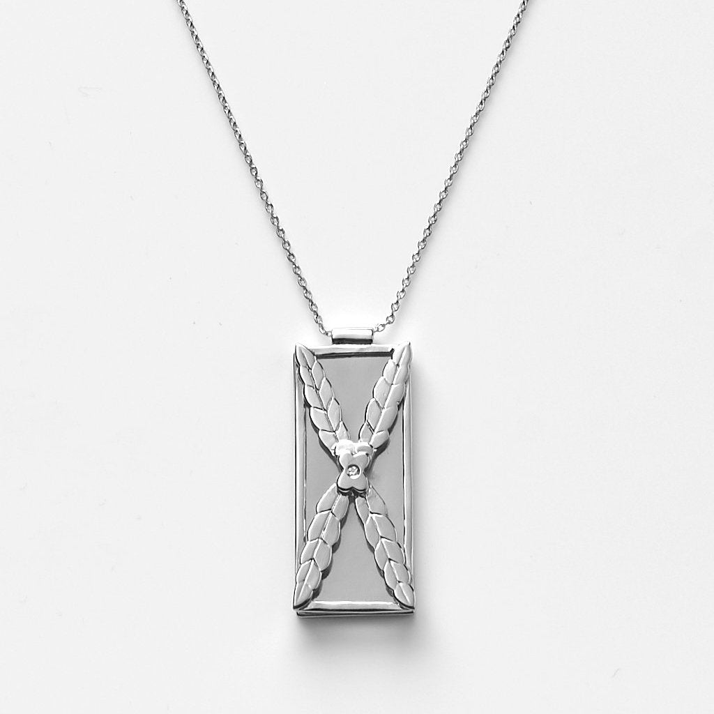 【Blooming】Framed Landscape - Pansy Picture Frame Necklace / Pre-order/925 Sterling Silver / 20K Gold Plated Brass / Pansy Necklace