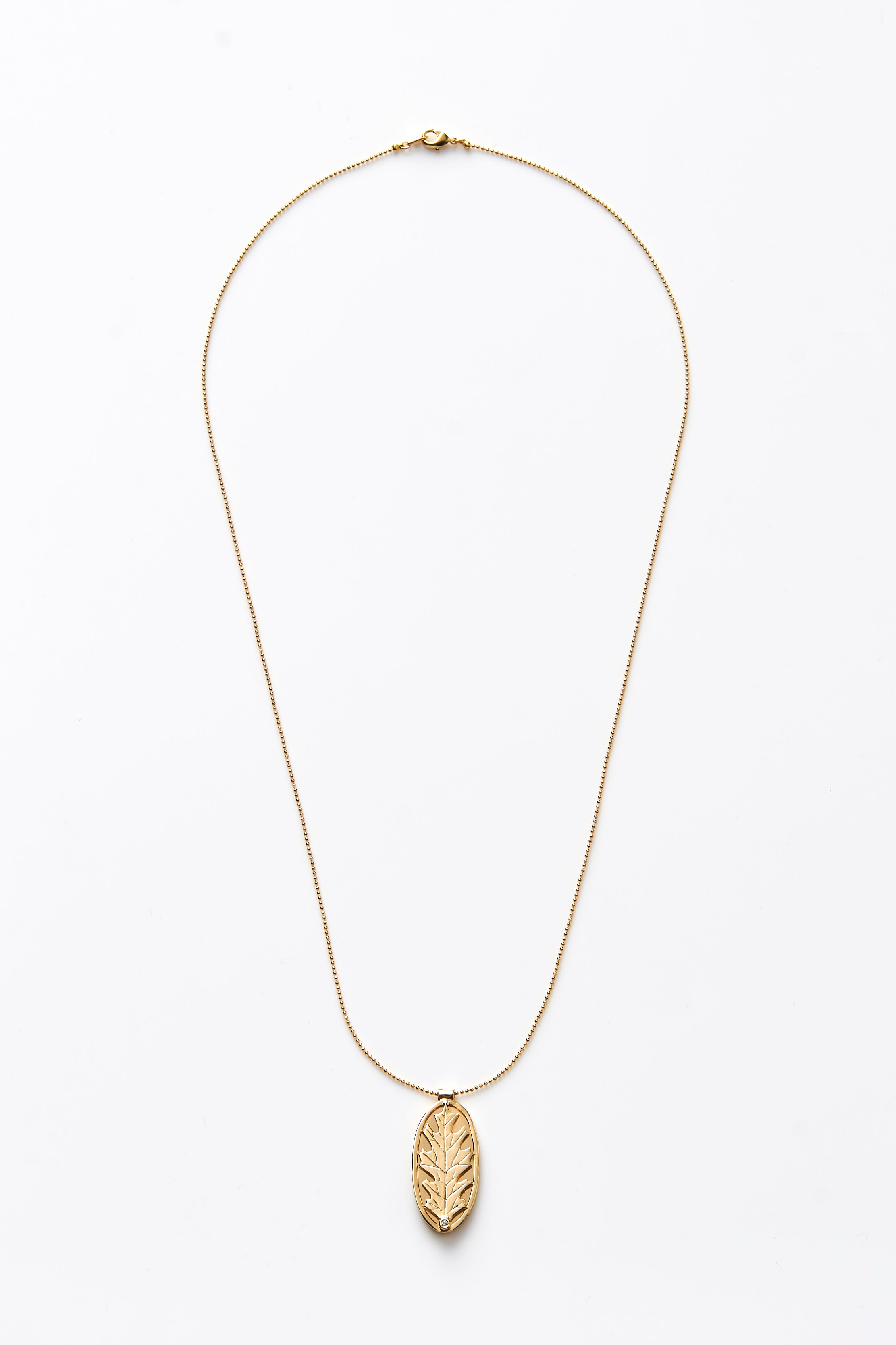 【綻放】框中風景-橡樹葉項鍊 /預購訂製款/925純銀/黃銅鍍20K金Oak Leaf Necklace