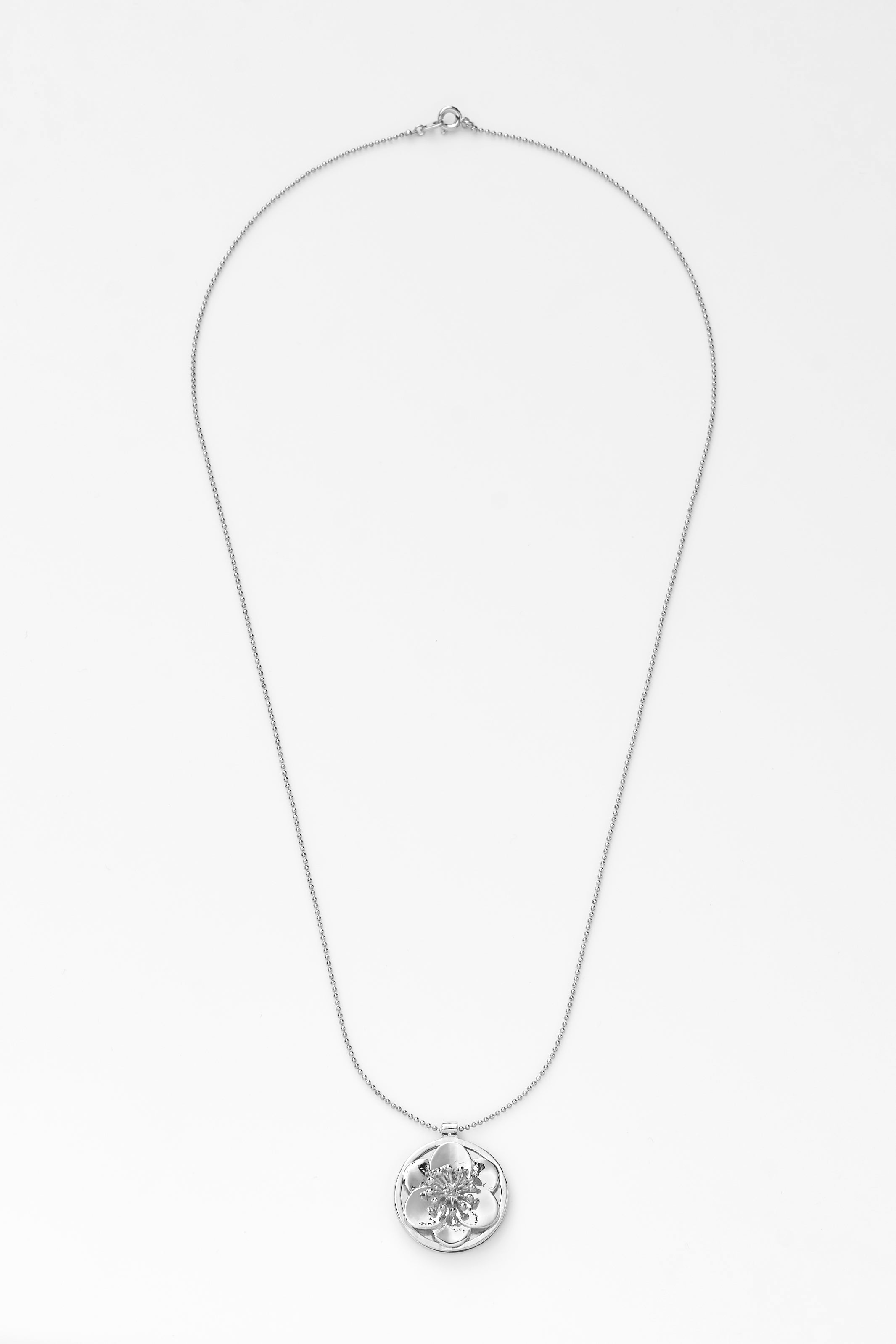 【Blooming】Framed Landscape - Plum Blossom Necklace / 925 Sterling Silver / Brass Plated with 20K Gold