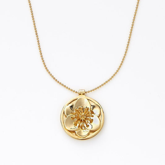 【綻放】框中風景-梅花項鍊/925純銀/黃銅鍍20K金 Plum Blossom Necklace