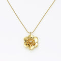 【Blooming】A Single Flower in Bloom - Plum Blossom Pendant / 925 Sterling Silver / Brass Plated with 20K Gold